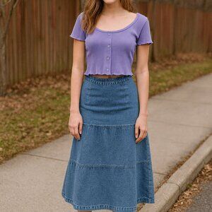 Rib Knit Crop Top Nasty Gal Lilac Purple Sz. 12